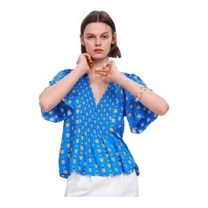 Zara top blue size XS NWT